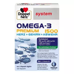 DOPPELHERZ Omega-3 Premium 1500 sistēmas kapsulas, 120 kapsulas