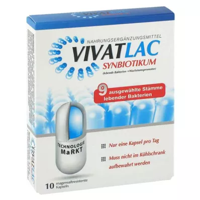 VIVATLAC SYNBIOTIKUM kapsulas ar enterisko apvalku, 10 gab VIVATLAC SYNBIOTIKUM kapsulas ar enterisko apvalku, 10 gab