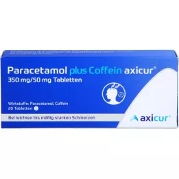 PARACETAMOL plus kofeīns axicur 350 mg/50 mg tabletes, 20 gab
