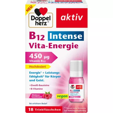DOPPELHERZ B12 Intense Vita-Energie dzeramā pudele, 18 gab