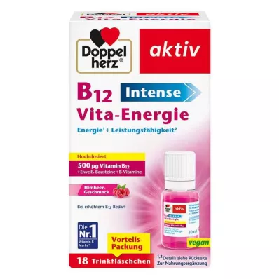DOPPELHERZ B12 Intense Vita-Energie dzeramā pudele, 18 gab