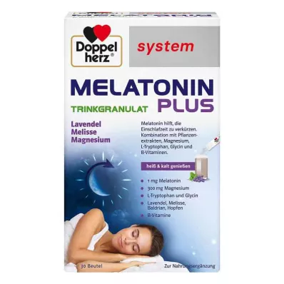 DOPPELHERZ Melatonin Plus dzeramo granulu sistēma Btl, 30 gab