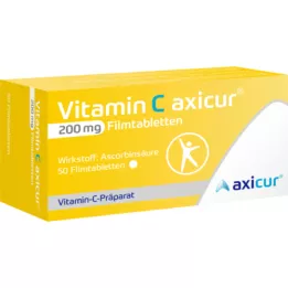 VITAMIN C AXICUR 200 mg apvalkotās tabletes, 50 gab