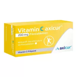 VITAMIN C AXICUR 200 mg apvalkotās tabletes, 50 gab