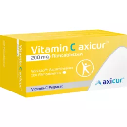 VITAMIN C AXICUR 200 mg apvalkotās tabletes, 100 gab