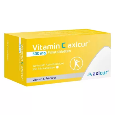 C vitamīns axicur 500 mg apvalkotās tabletes, 100 gab C vitamīns axicur 500 mg apvalkotās tabletes, 100 gab