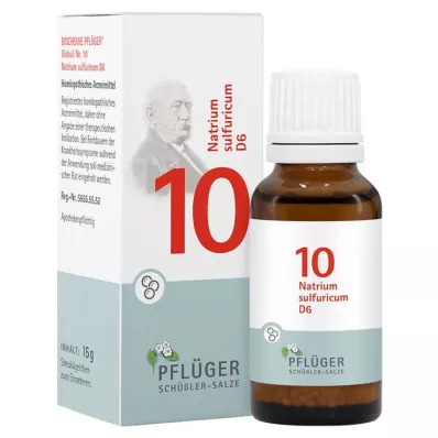 Bioķīmija Pflueger 10 Natrum sulfuricum D 6 lodītes, 15 g