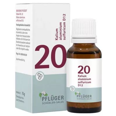 Biochemistry Pflueger 20 Potassium alumīnija sulfuricum D 12 lodītes, 15 g