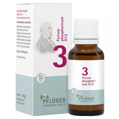 BIOCHEMIE Pflüger 3 Ferrum phosphoricum D 12 globulu, 15 g BIOCHEMIE Pflüger 3 Ferrum phosphoricum D 12 globulu, 15 g