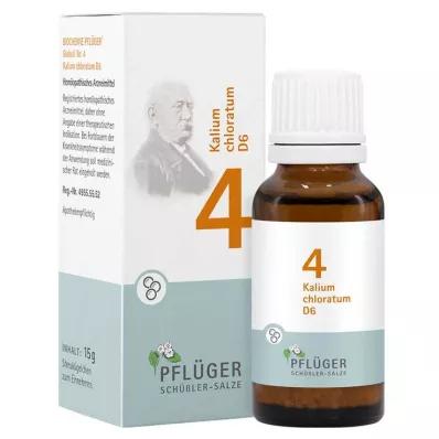BIOCHEMIE Pflüger 4 Potassium chloratum D 6 globules, 15 g BIOCHEMIE Pflüger 4 Potassium chloratum D 6 globules, 15 g