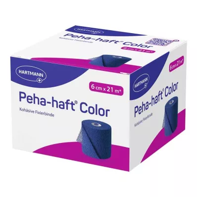 Peha-Haft Color fiksējošais pārsējs bez lateksa 6 cmx21 m zils, 1 gab Peha-Haft Color fiksējošais pārsējs bez lateksa 6 cmx21 m zils, 1 gab