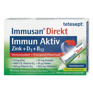TETESEPT Immusan Direct Cinka+D3+B12 granulas, 14 gab
