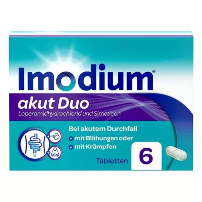 IMODIUM akūta duo 2 mg/125 mg tabletes, 6 gab IMODIUM akūta duo 2 mg/125 mg tabletes, 6 gab