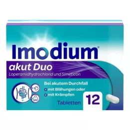 IMODIUM akūta duo 2 mg/125 mg tabletes, 12 gab