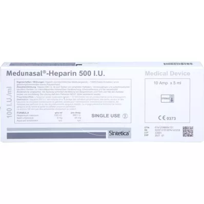 MEDUNASAL-Heparīns 500 I.U. ampulas, 10X5 ml