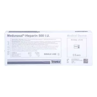 MEDUNASAL-Heparīns 500 I.U. ampulas, 10X5 ml MEDUNASAL-Heparīns 500 I.U. ampulas, 10X5 ml