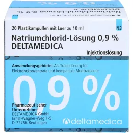 NATRIUMCHLORID-0,9% Deltamedica Luer Pl. šķīdums, 20X10 ml