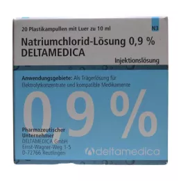 NATRIUMCHLORID-0,9% Deltamedica Luer Pl. šķīdums, 20X10 ml