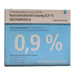 NATRIUMCHLORID-0,9% Deltamedica Luer Pl. šķīdums, 20X20 ml
