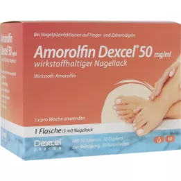 AMOROLFIN Dexcel 50 mg/ml nagu laka, kas satur aktīvo vielu, 3 ml