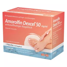 AMOROLFIN Dexcel 50 mg/ml nagu laka, kas satur aktīvo vielu, 5 ml