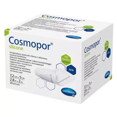 COSMOPOR silikona brūču pārsējs 5x7,2 cm, 25 gab COSMOPOR silikona brūču pārsējs 5x7,2 cm, 25 gab