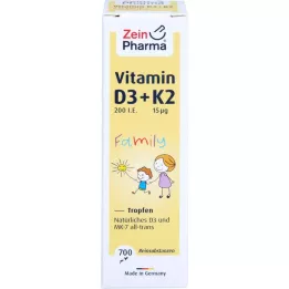 VITAMIN D3+K2 MK-7 visi trans Ģimenes pilieni, 20 ml