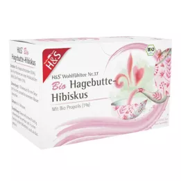H&amp;S Organic Rosehip-Hibiscus filtrēšanas maisiņi, 20X3,0 g