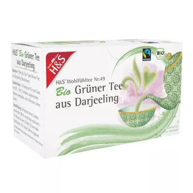 H&amp;S Dārdžilingas organiskā zaļā tēja filtrēšanas maisiņā, 20X2 g