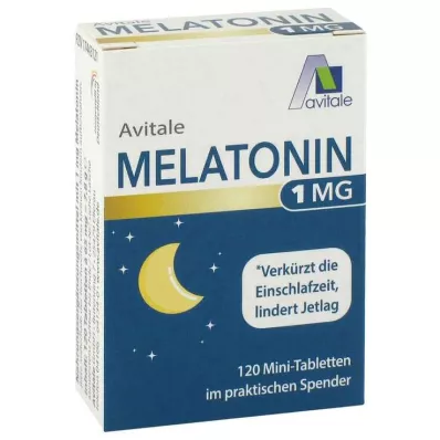 MELATONIN 1 mg mini tabletes dozatorā, 120 gab