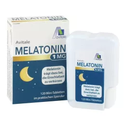 MELATONIN 1 mg mini tabletes dozatorā, 120 gab