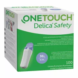 ONE TOUCH Delica Drošības vienreizējās lietošanas lances ierīce 30 G, 100 gab