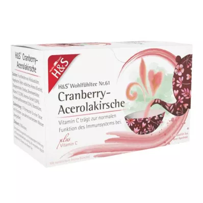 H&amp;S Dzērveņu-acerola ķirsis ar C vitamīnu krāsainas tabletes, 20X2,8 g