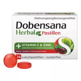 DOBENSANA Zāļu ķiršu aromāts Vit.C &amp; Cinka pastil., 36 gab