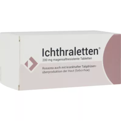 ICHTHRALETTEN 200 mg zarnās apvalkotās tabletes, 168 gab