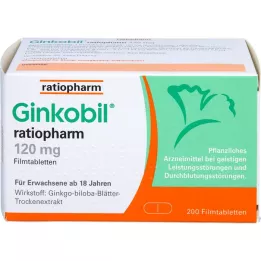 GINKOBIL-ratiopharm 120 mg apvalkotās tabletes, 200 gab