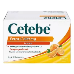 CETEBE Extra-C 600 mg košļājamās tabletes, 60 gab