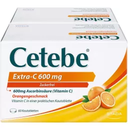 CETEBE Extra-C 600 mg košļājamās tabletes, 120 gab