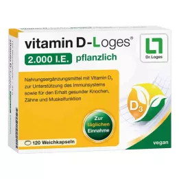 VITAMIN D-LOGES 2000 I.U. dārzeņu mīkstās kapsulas, 120 gab