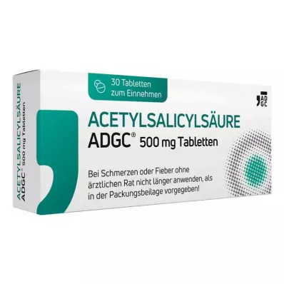 ACETYLSALICYLSÄURE ADGC 500 mg tabletes, 30 gab ACETYLSALICYLSÄURE ADGC 500 mg tabletes, 30 gab