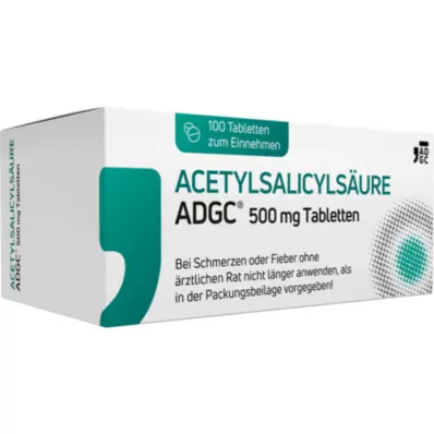 ACETYLSALICYLSÄURE ADGC 500 mg tabletes, 100 gab