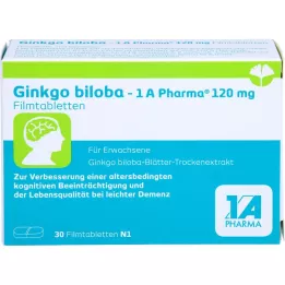 GINKGO BILOBA-1A Pharma 120 mg apvalkotās tabletes, 30 gab