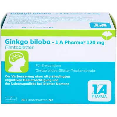 GINKGO BILOBA-1A Pharma 120 mg apvalkotās tabletes, 60 gab