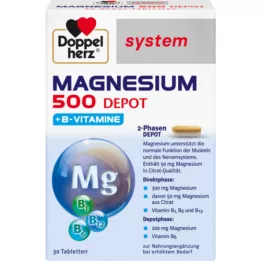 DOPPELHERZ Magnija 500 Depot sistēmas tabletes, 30 gab