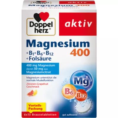 DOPPELHERZ Magnijs 400+B1+B6+B12+Folskābe BTA, 6X15 gab