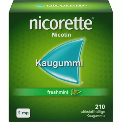 NICORETTE 2 mg svaigu piparmētru košļājamā gumija, 210 gab