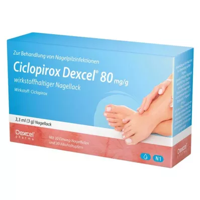 CICLOPIROX Dexcel 80 mg/g nagu laka, kas satur aktīvo vielu, 3,3 ml CICLOPIROX Dexcel 80 mg/g nagu laka, kas satur aktīvo vielu, 3,3 ml