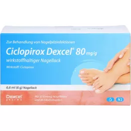 CICLOPIROX Dexcel 80 mg/g nagu laka, kas satur aktīvo vielu, 6,6 ml