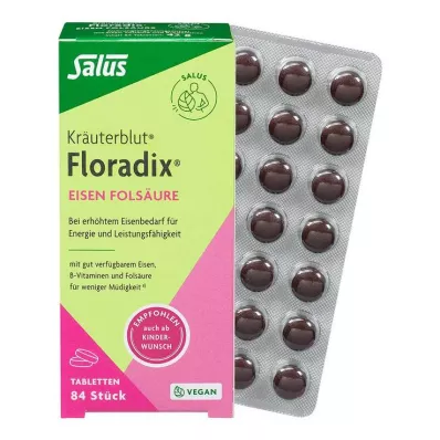 FLORADIX Dzelzs folijskābes tabletes, 84 kapsulas FLORADIX Dzelzs folijskābes tabletes, 84 kapsulas
