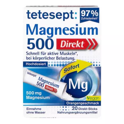 Tetesept Magnesium 500 Direct Sticks (20 gab.) Tetesept Magnesium 500 Direct Sticks (20 gab.)